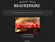 Tablet Screenshot of creperiebeaurepaire.com